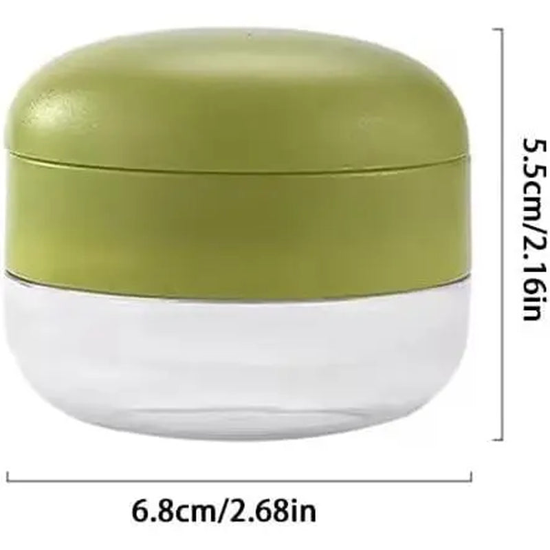 Mini Garlic Chopper and Press with Container, Manual Garlic Mincer Crusher Cutter Grinder, Stainless Steel Blades, Handheld Garlic Slicer Dicer Zoom Tool – Green