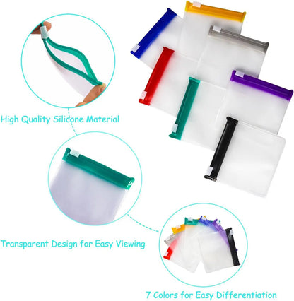 Clear Zipper Pill Storage Bag, 7PCS Reusable Pill Organizer, Portable Vitamin Organizer, Supplement Organizer, Portable Pill Storage Pouches for Travel, Home Organizer for Pills & Small Items, Medicine Organizer